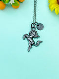 Bucking Bronco Horse Charm Black Necklace, N6659