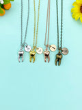 Molar Tooth Charm Necklace, Dentist Medical School Gift, N6660M