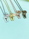Molar Tooth Charm Necklace, Dentist Medical School Gift, N6660M