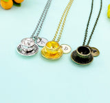 Tea Cup and Saucer Charm Necklace, Tea Cup Jewelry, N6661M