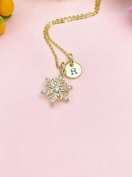Snowflake Charm Gold Necklace, N6337