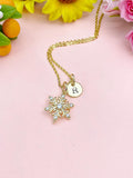 Snowflake Charm Gold Necklace, N6337