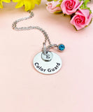 Color Guard Charm Necklace, Senior School Marching Band Jewelry Gift, D596