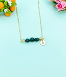 Malachite Necklace In Gold or Silver, Natural Malachite Gemstone Jewelry, N6349