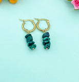 Malachite Earrings, Natural Gemstone Jewelry N3976