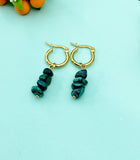 Malachite Earrings, Natural Gemstone Jewelry N3976