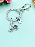 Silver Chicken Rooster Charm Keychain, N782A