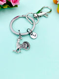 Silver Chicken Rooster Charm Keychain, N782A