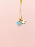 Heart Necklace, Sky Blue, Sweet Necklace Gifts, Personalized Birthday Gift, N4330