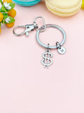 Silver Money Dollar Sign Charm Keychain, Money Dollar Symbol Charms,N4621K