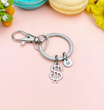 Silver Money Dollar Sign Charm Keychain, Money Dollar Symbol Charms,N4621K