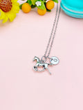 Silver Runing Horse Charm Necklace, N5452