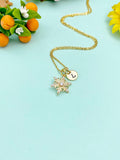 Snowflake Charm Gold Necklace, N6337