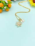Snowflake Charm Gold Necklace, N6337