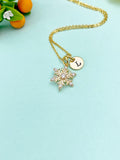 Snowflake Charm Gold Necklace, N6337