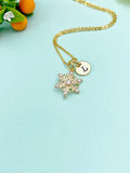 Snowflake Charm Gold Necklace, N6337
