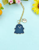 Gold Cute Black Ghost Necklace, Personalized Gifts, N3695-A