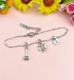 Silver Lawyer Bracelet Justice Scale Gavel Charm, Libra Charm, Lawyer Gift, Attorney Gift, Law School Graduate Graduation Gift, BN1531