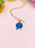 Gold Blueberry Charm Necklace, Fruit Blueberry Charm, N3131A