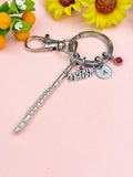 Silver Flute Marching Band Charm Keychain, N5700M