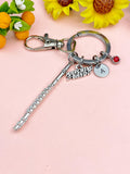 Silver Flute Marching Band Charm Keychain, N5700M