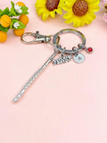 Silver Flute Marching Band Charm Keychain, N5700M