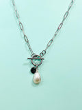 Pearl Necklace, Natural Pearl Jewelry, Gold or Silver Option, N6556S