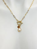 Pearl Necklace, Natural Pearl Jewelry, Gold or Silver Option, N6556P