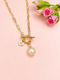 Pearl Necklace, Natural Pearl Jewelry, Gold or Silver Option, N6556P