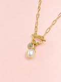 Pearl Necklace, Natural Pearl Jewelry, Gold or Silver Option, N6556P