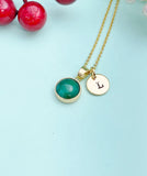 Gold Natural White Jade Charm Necklace, N3378