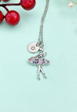 Silver Ballet Girl Dance Necklace, N582B