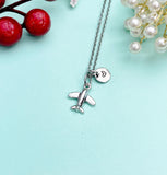 Silver Airplane Charm Necklace, N6667