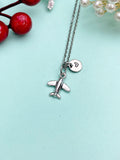 Silver Airplane Charm Necklace, N6667