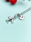 Silver Airplane Charm Necklace, N6667