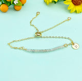 Labradorite Bracelet, Natural Gemstone Jewelry,  N4071