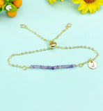 Amethyst Bracelet, Natural Gemstone Jewelry, N4068