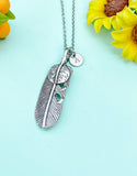 Silver Feather Charm Necklace, N6669C
