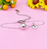 Silver Baseball Softball Charm Bracelet, N6672