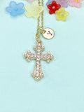 Gold Cross Charm Necklace, N6674