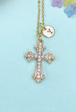 Gold Cross Charm Necklace, N6674