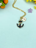 Gold Anchor Charm Necklace, N6675