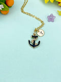 Gold Anchor Charm Necklace, N6675