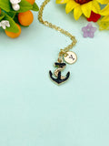 Gold Anchor Charm Necklace, N6675