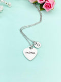 Mima Hear Charm Necklace, Stainless Steel Mima Jewelry, Christmas Gifts for Mima, D116