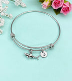 Silver Shark Charm Bracelet, Biologist Research Technician Aquarist Jewelry Gifts, N6539B
