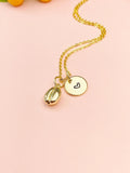 Gold TINY Coffee Bean Charm Necklace, Christmas Gift for Friend Sister Mom or Coffee Lovers, N6577