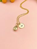 Gold TINY Coffee Bean Charm Necklace, Christmas Gift for Friend Sister Mom or Coffee Lovers, N6577