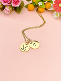 Gold Field Hockey Stick Charm Necklace, Hockey Jewelry Gifts, Silver Option, D593G