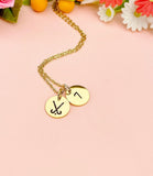 Gold Field Hockey Stick Charm Necklace, Hockey Jewelry Gifts, Silver Option, D593G